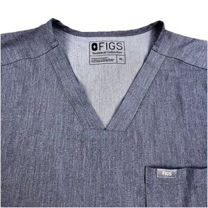 FIGS Chisec Three-Pocket Scrub Top Men's Size XL Graphite Gray V-Neck Shirt